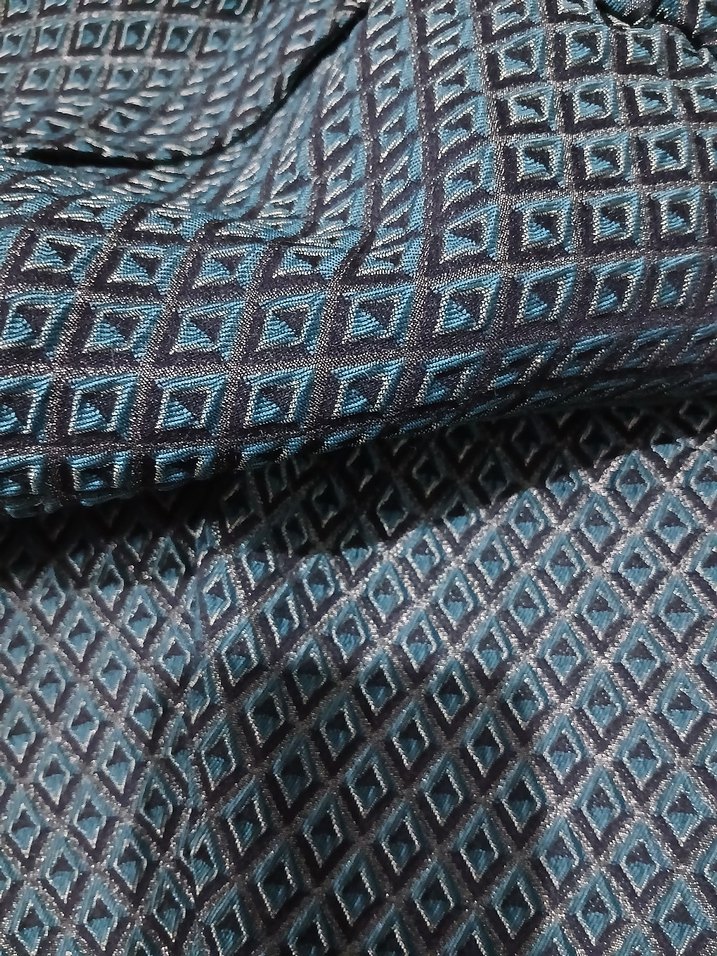Mavi siyah gold Desenli Kadın Kumaş Pantolon - Görsel 4