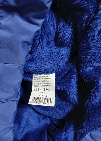 Kürklü Mavi Kadın Kışlık Mont - Görsel 7