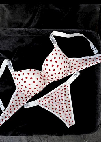 Beyaz Mini Baskılı Street Wear Sütyen Takımı
