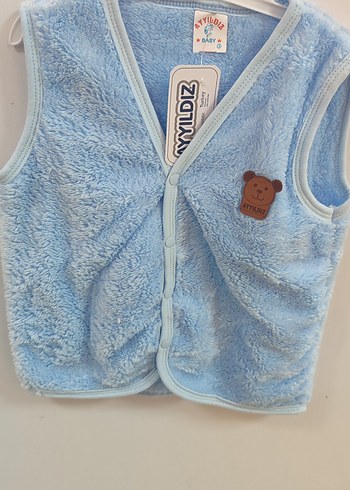 Mavi Erkek Çocuk Düğmeli Yelek - Görsel 2