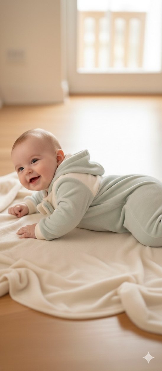 Uzun Kollu Bebek Tulumunda Fiyonk Detayı - Görsel 2