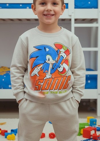 Gri Pop Kültür Baskılı Erkek Çocuk Eşofman - Görsel 2