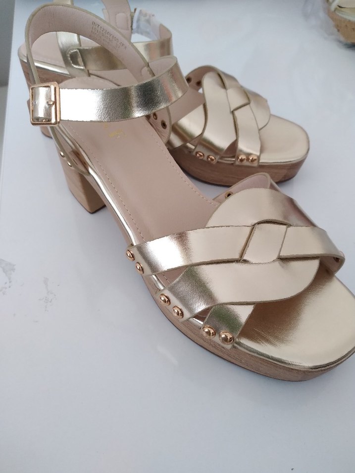 polaris gold topuklu sandalet sıfır ürün - Görsel 4