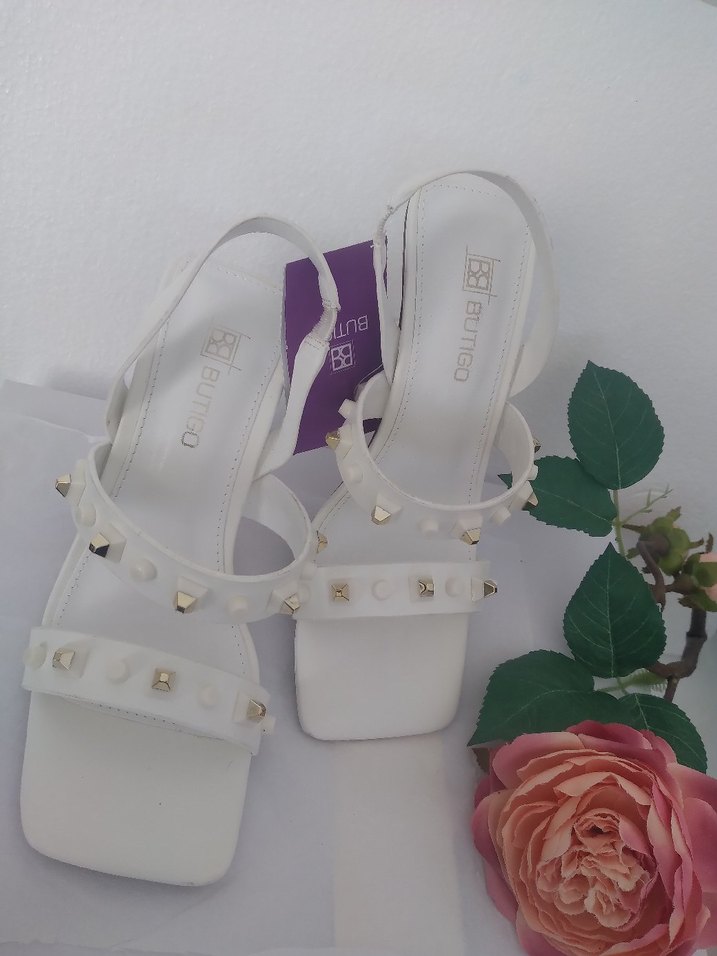 Beyaz zimba detay Topuklu Kadın Ayakkabı - Görsel 3