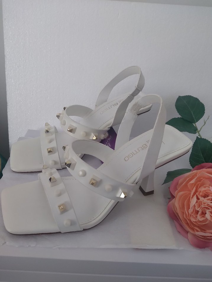 Beyaz zimba detay Topuklu Kadın Ayakkabı - Görsel 4