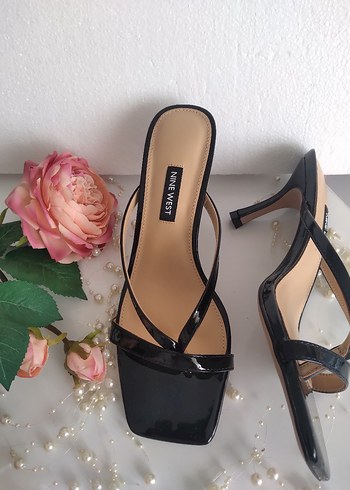 38 Beden siyah Renk Nine West Siyah Topuklu Kadın Terlik