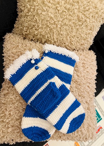 Çizgili Örgü Ev Patiği - Görsel 2