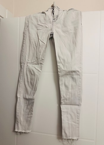 Mango Gri Skinny Dar Paça Pantolon