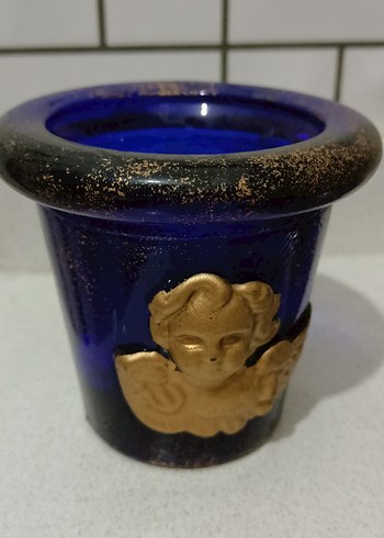 Mavi Melek Figürlü Mumluk - Görsel 2