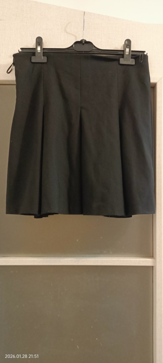 Kadın Siyah Pilili Midi Etek - Görsel 2