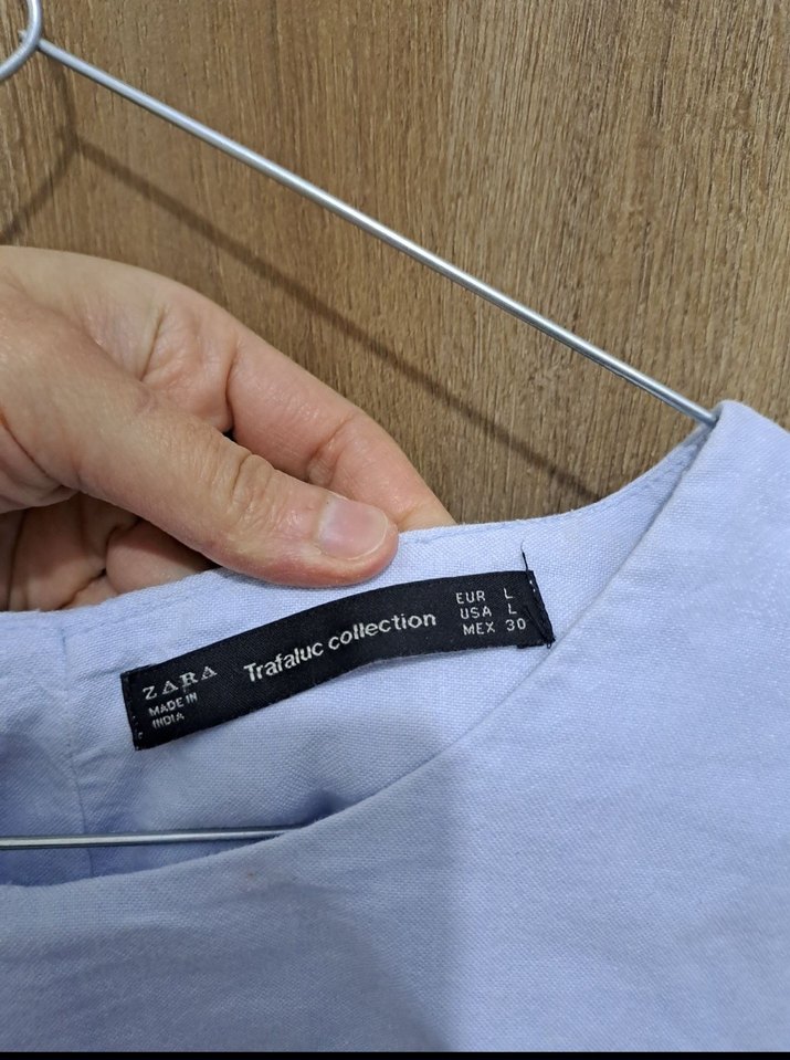 Mavi Keten Kadın Uzun Kollu Bluz- Tunik - Görsel 2