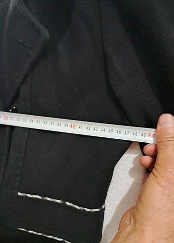 Kapüşonlu Siyah Kadın Kaban - Görsel 7