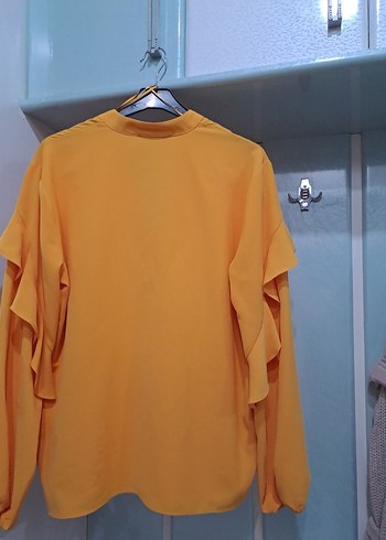 Sarı V Yakalı Kadın Bluz - Görsel 2