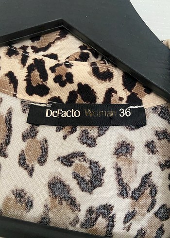 Defacto Leopar Desenli Uzun Kollu Kadın Uzun Elbise - Görsel 2