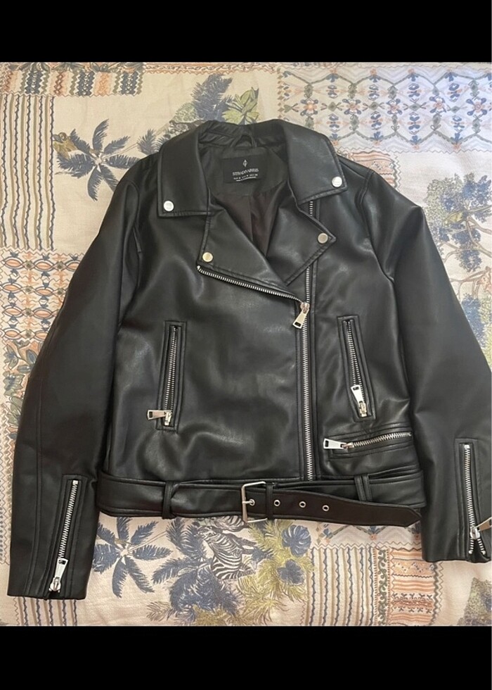 stradivarius deri ceket - Görsel 2