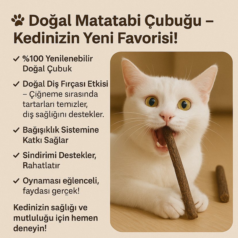 Matata Kedi Çubuğu Kahverengi - Görsel 3