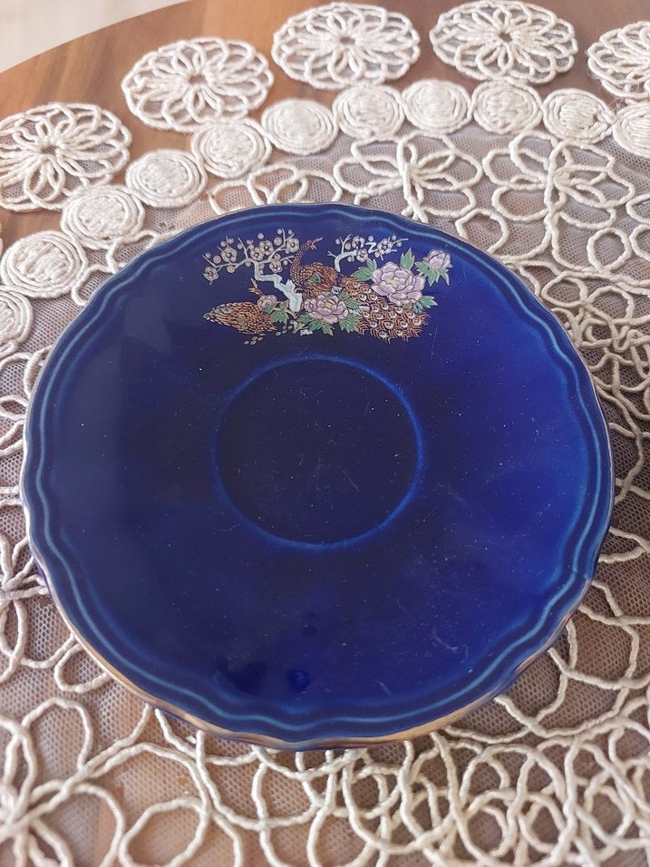 Koyu Mavi mini sütlük ve kahveTabağı. - Görsel 2