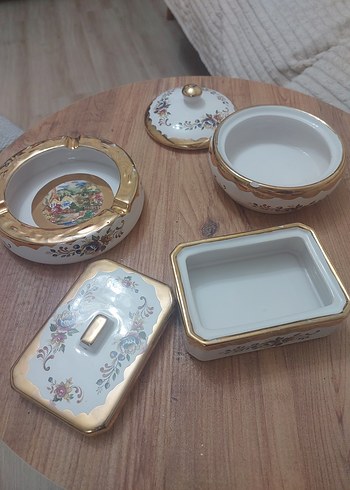 Çiçek Desenli Beyaz Porselen vintage Takım - Görsel 5