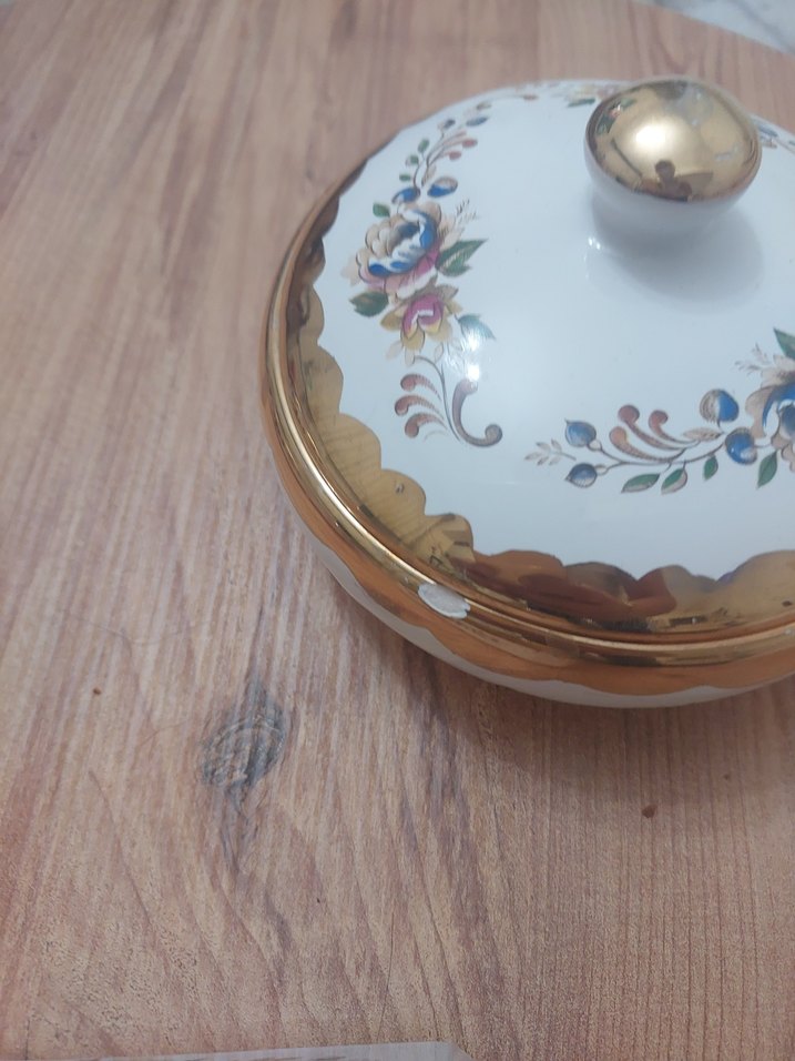 Çiçek Desenli Beyaz Porselen vintage Takım - Görsel 4