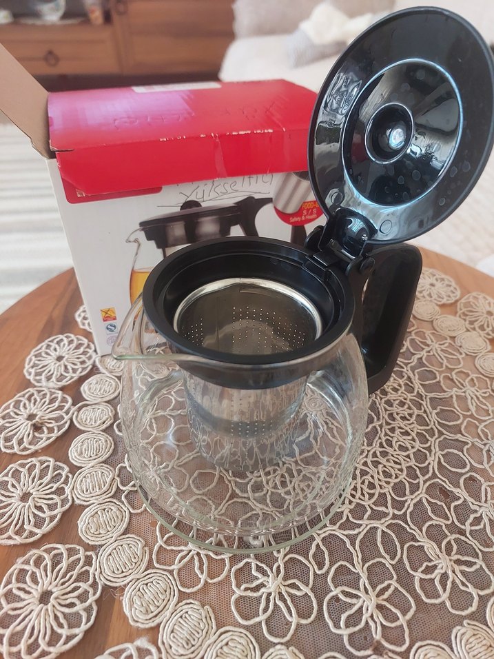 Siyah Cam Demlik Çaydanlık - Görsel 5