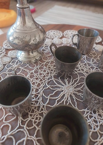 Gri Nakışlı Metal zemzem  Seti - Görsel 2