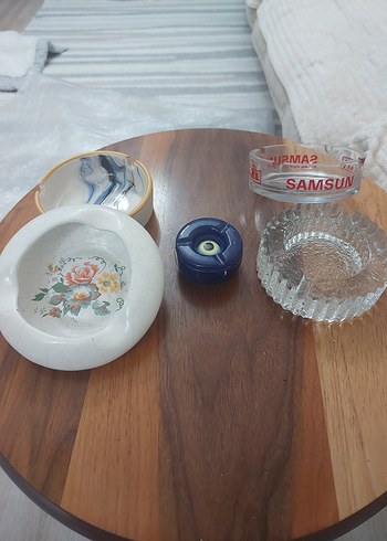 Beyaz ve Şeffaf Klasik Küllük Seti - Görsel 9