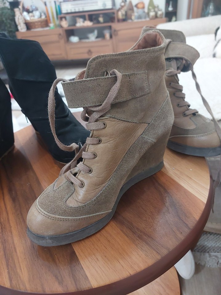 Süet Dolgu Topuklu 2adet Kadın Bot - Görsel 4