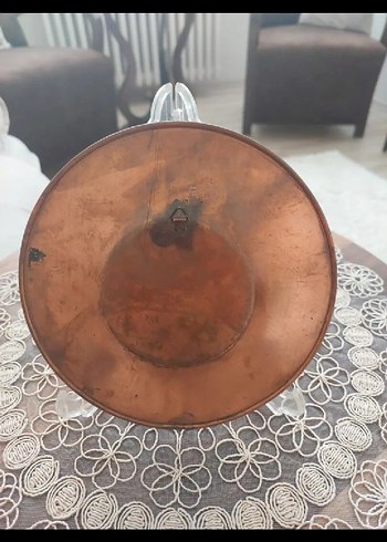 Kahverengi Nakışlı bakır tabak. - Görsel 4