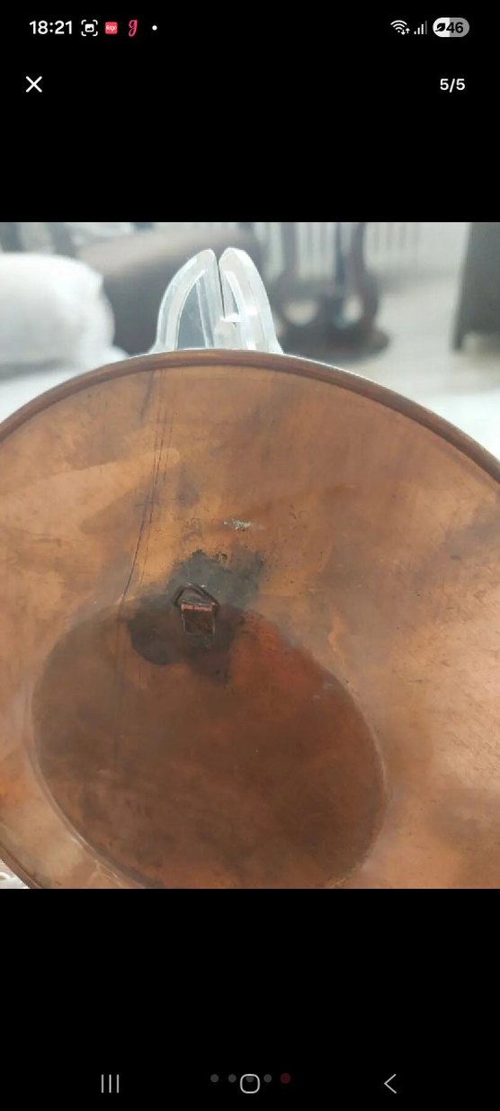 Kahverengi Nakışlı bakır tabak. - Görsel 5