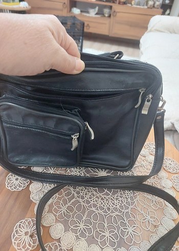 Siyah Fermuarlı Erkek bel ve omuz Çantası - Görsel 5