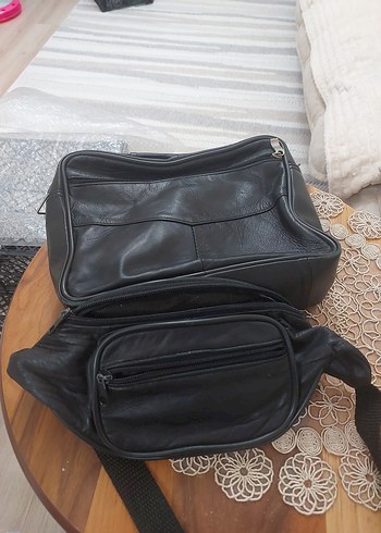 Siyah Fermuarlı Erkek bel ve omuz Çantası - Görsel 2