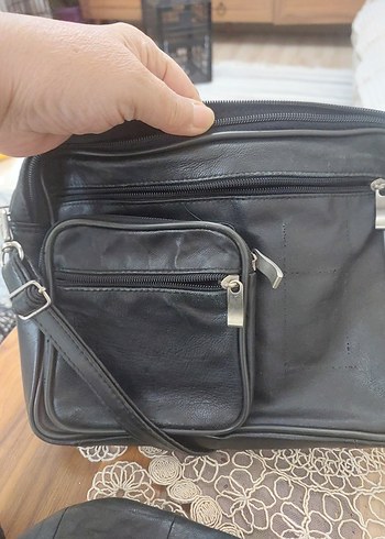 Siyah Fermuarlı Erkek bel ve omuz Çantası - Görsel 3
