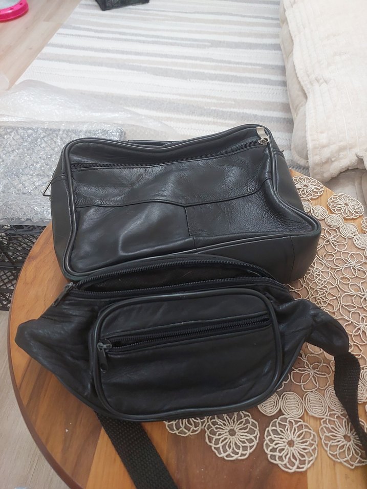 Siyah Fermuarlı Erkek bel ve omuz Çantası - Görsel 2