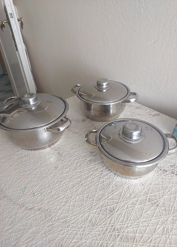 3 Parça Paslanmaz Çelik Tencere Seti
