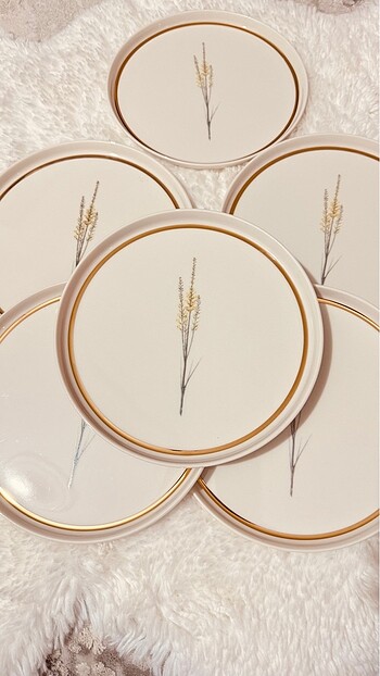Beden çeşitli Renk Porland Botanical 21 cm Pasta tabağı 6 adet