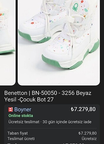 Benetton beyaz kar botu