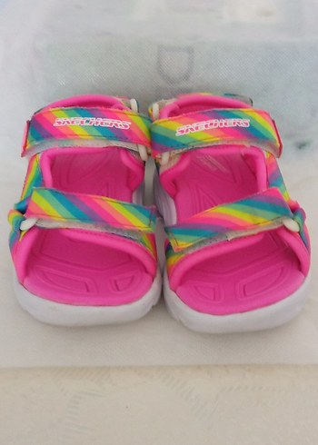 23 nu skechers ışıklı kız çocuk sandalet - Görsel 6