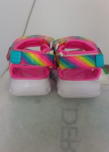 23 nu skechers ışıklı kız çocuk sandalet - Görsel 9