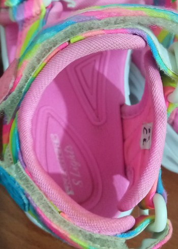 Kız Çocuk Renkli Işıklı Cırt Cırtlı Sandalet - Görsel 8