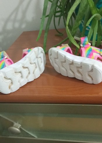 Kız Çocuk Renkli Işıklı Cırt Cırtlı Sandalet - Görsel 6