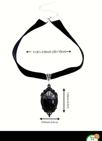 American Vintage Gothic gotik choker tasma kolye