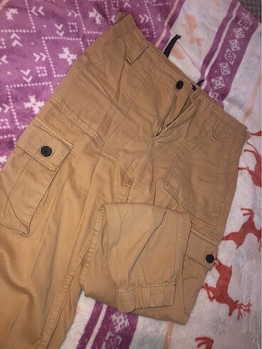 26 Beden camel Renk #bershka kargo pantolon