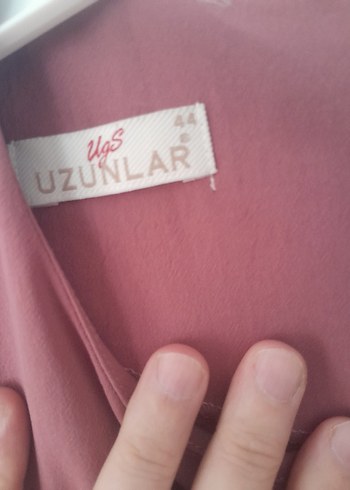 Alfabeta Drapeli Pembe Uzun Kollu Salaş tunik