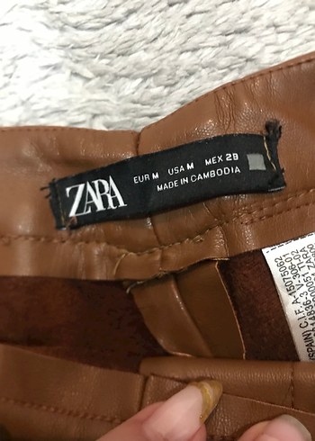 Kahverengi Parlak Deri Kadın Pantolon - Görsel 4