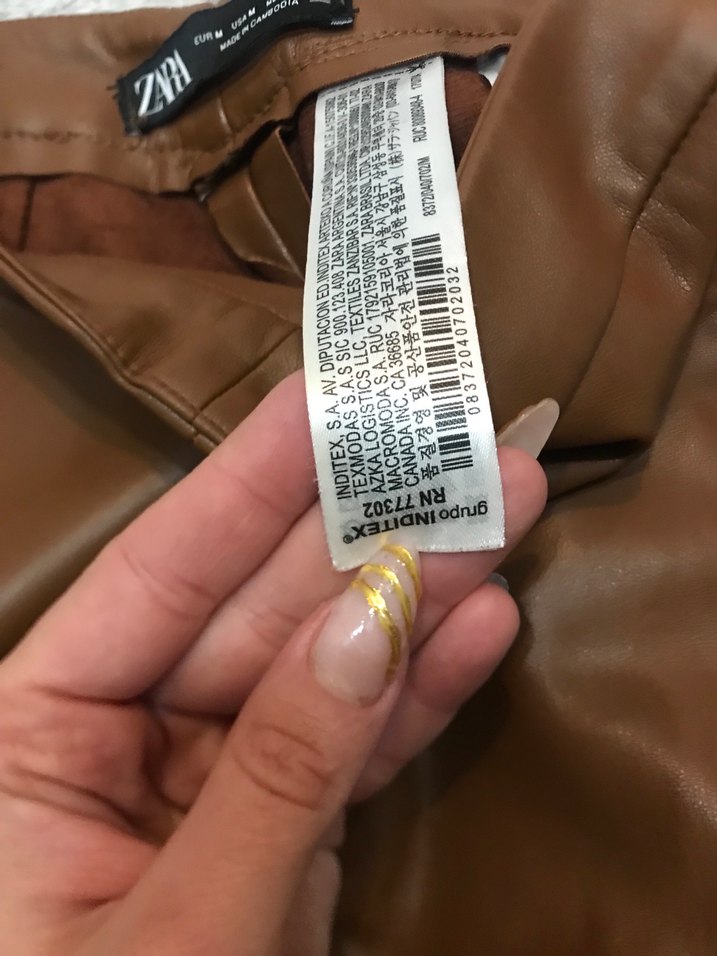 Kahverengi Parlak Deri Kadın Pantolon - Görsel 5