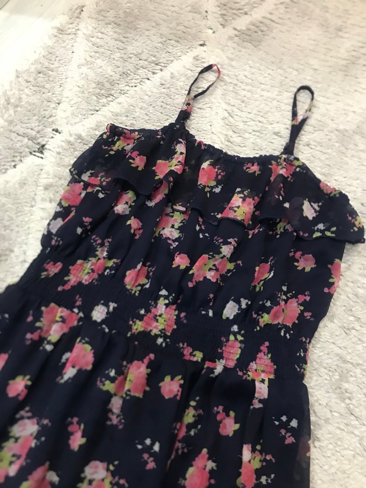 Çiçek Desenli midi boy elbise - Görsel 3