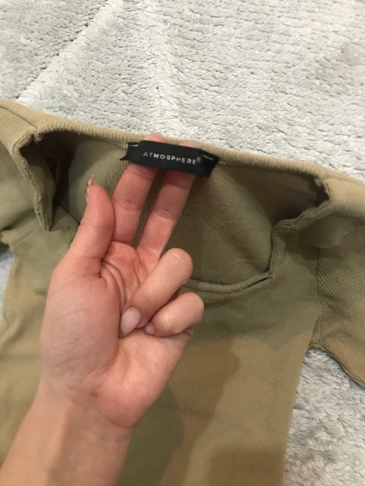 Bej Kadın Süet Uzun Kollu Bluz - Görsel 4