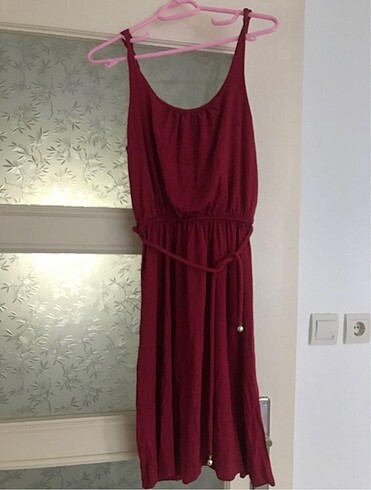 Bordo günlük elbise