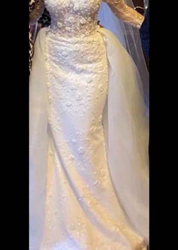 Fıransız danteli özel dikim muhteşem gelinlik - Görsel 3