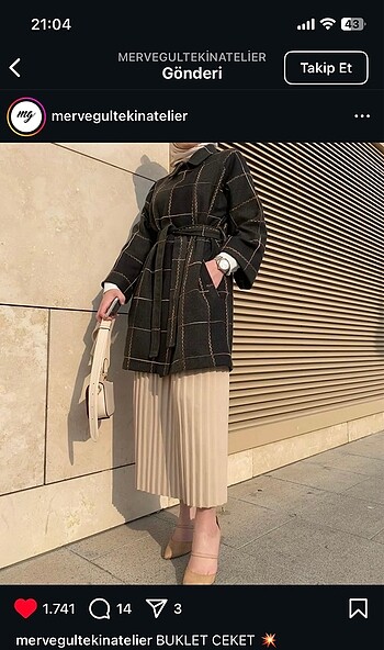 m Beden Merve Gültekin Reglan Kol Ceket